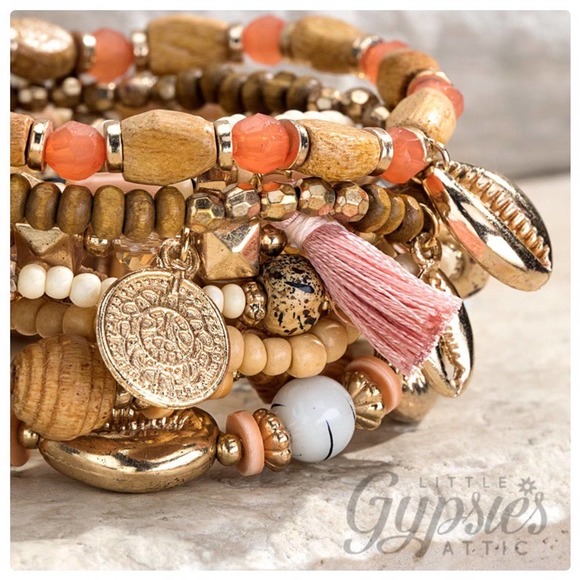 TEN Layer Stacked Beaded Bracelets - Picture 3 of 7